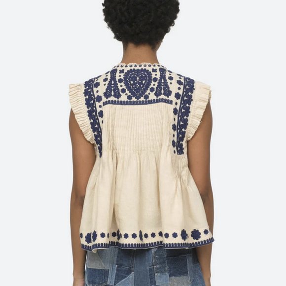 Sea Holly Soutache Top in Cream - Picture 4 of 9